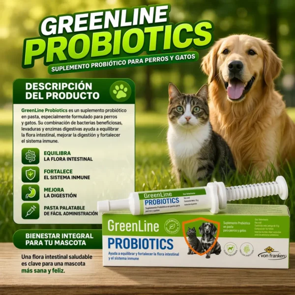 D_NQ_NP_2X_677793-MLA110557338955_042026-F Greenline Probiotics Perro Gato 14gr - Von Franken