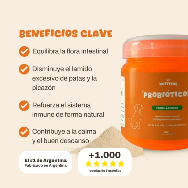 Probioticos Perros Aditivo Natural Digestivo Instestinal Alergia Ruffitos