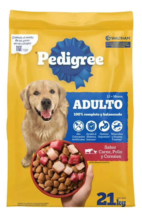 Pedigree Alimento Seco Perro Adulto Carne Pollo Cereal 21kg