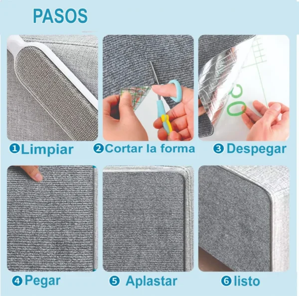 Rascador Autoadhesivo Premium Sillón Esquinero Gatos 100x50