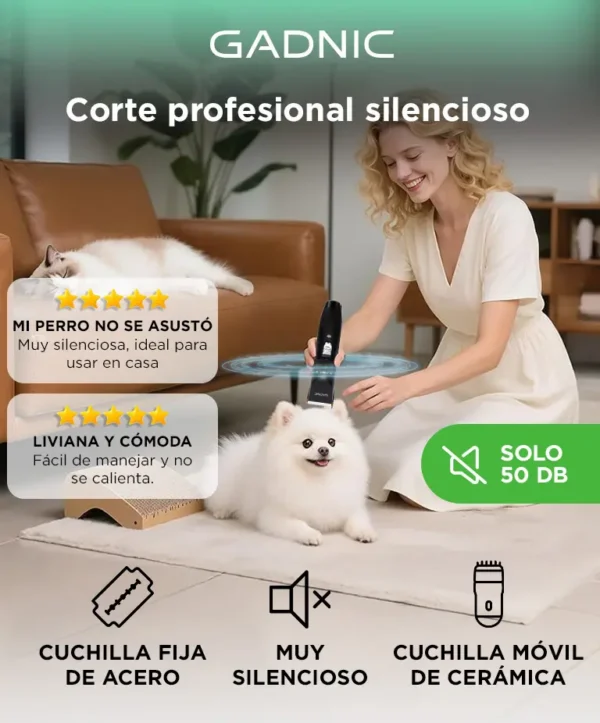 Cortadora De Pelos Gadnic Cpl52 Mascotas Larga Duración Y Autonomía