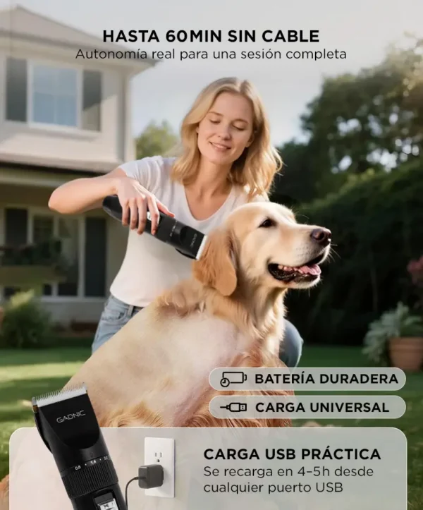 Cortadora De Pelos Gadnic Cpl52 Mascotas Larga Duración Y Autonomía