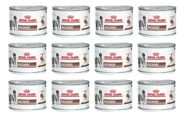 Royal Canin Veterinary Diet Canine Recovery alimento húmedo para perro gato adulto 12 latas de 195gr