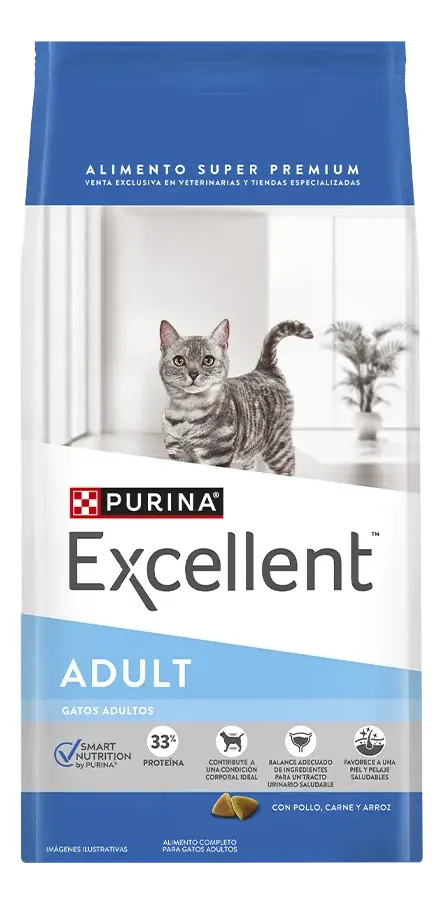 Purina Excellent Adult alimento para gato adulto sabor Pollo/Carne/Arroz 3kg