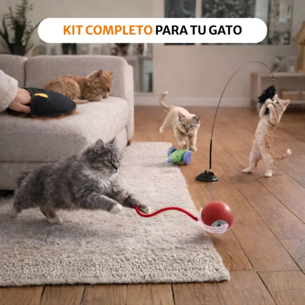 Juguete Para Gato Pelota Interactiva Con Cuerda Antiansiedad