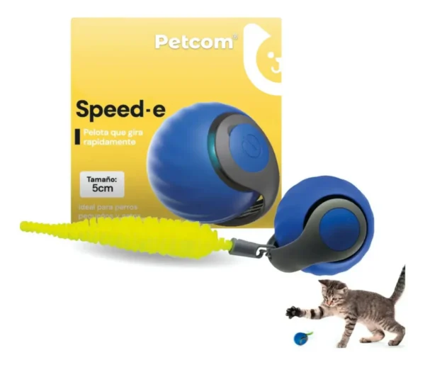 Pelota Interactiva Premium Para Gatos Con Pluma Color Azul Inteligente Recargable Usb Antiansiedad perros pequeños
