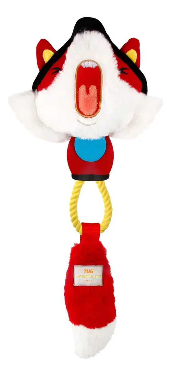 Juguete Para Perros Peluche Gigwi Rope Cotton 44.5cm Premium Color Rojo Diseño Zorro