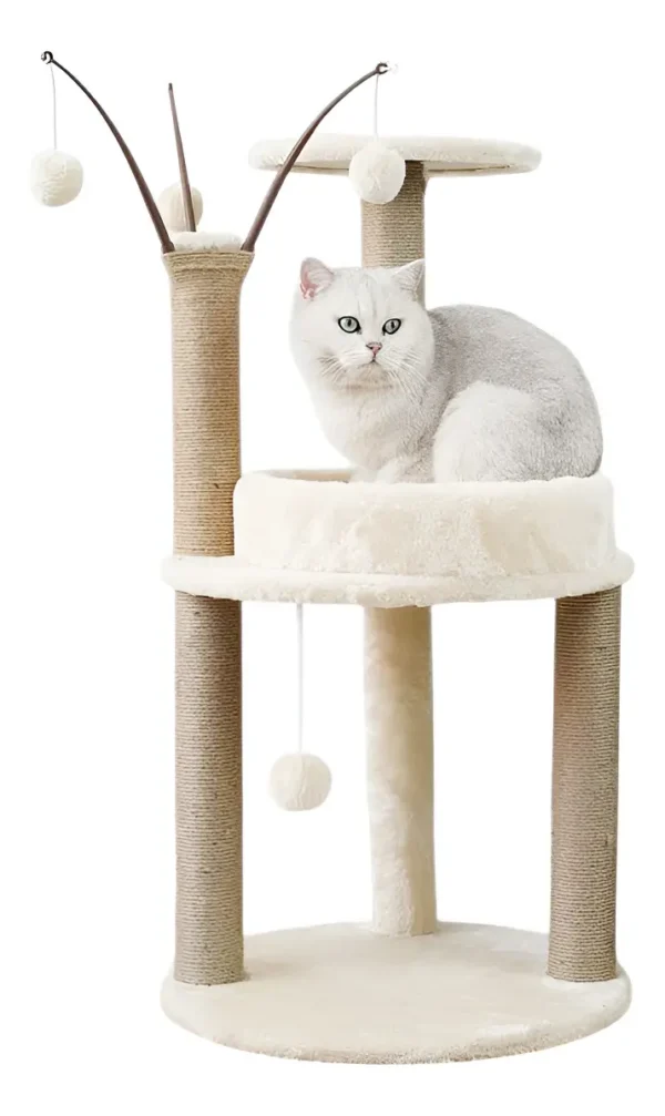 Rascador Gimnasio Torre Imperial Gatos Con Juguete Dakota Terciopelo Sisal