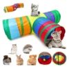 Túnel Para Gatos Plegable Juego Curvo/3 Entradas Multicolor