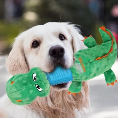 Juguete Peluche Cocodrilo GiGwi Para Perro Verde Oscuro Modelo Wild Hunter