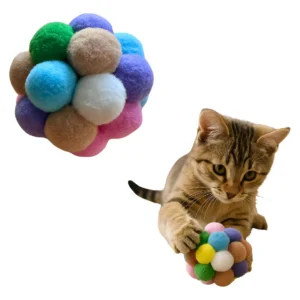 Pelota Interactiva Gato Juguete Suave Pompones Sonido