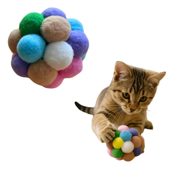 D_NQ_NP_2X_891174-MLA90003926013_082025-F Pelota Interactiva Gato Juguete Suave Pompones Sonido