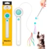 Juguete Para Gatos Beepaw Wand-e Vara Telescopica Con Laser Color Celeste