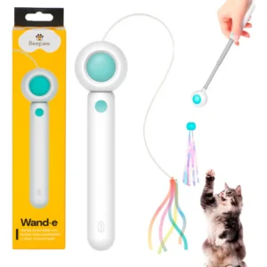 Juguete Para Gatos Beepaw Wand-e Vara Telescopica Con Laser Color Celeste