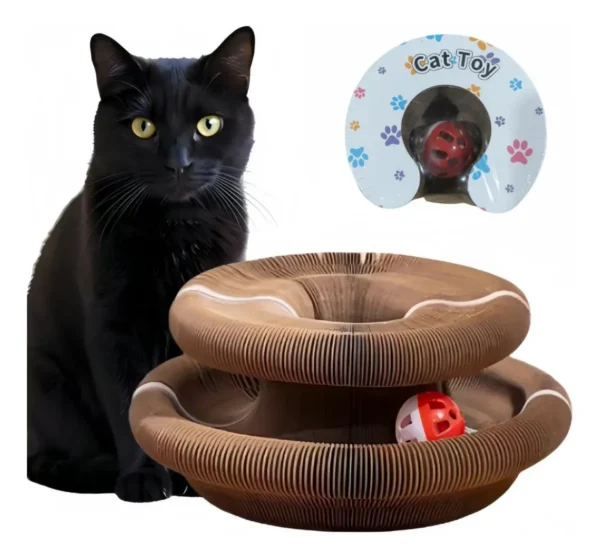 Rascador Carton Juguete Gatos Plegable Pelota Interactivo