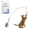 Juguete Interactivo Gatos Cañita Giratoria Plumas Rata