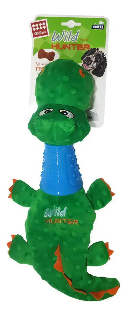 Juguete Peluche Cocodrilo GiGwi Para Perro Verde Oscuro Modelo Wild Hunter