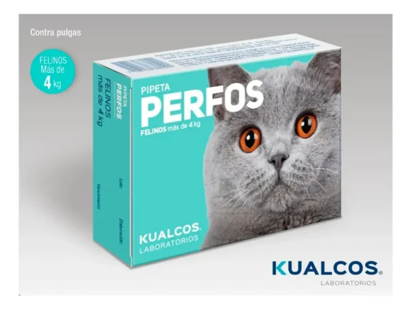 Pipeta Antipulgas para Gatos Perfos Kualcos +4 Kg Combo x5