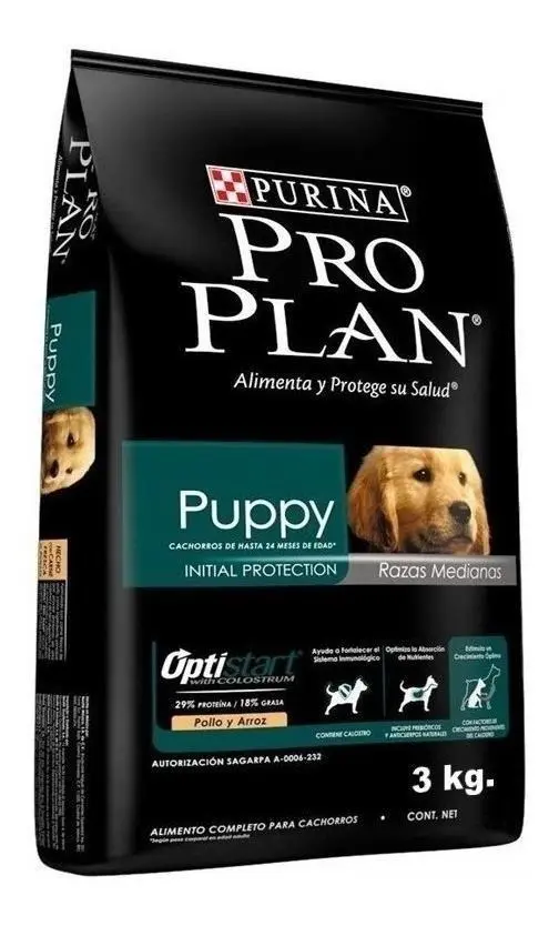 Alimento para Cachorros Pro Plan OptiStart Raza Mediana Sabor Pollo 3kg