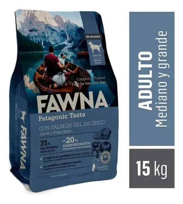 Alimento Fawna Perro Adulto Raza Mediana Salmón 15kg