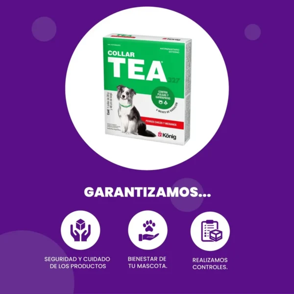 Collar Antipulgas y Garrapatas para Perros Chicos y Medianos Tea