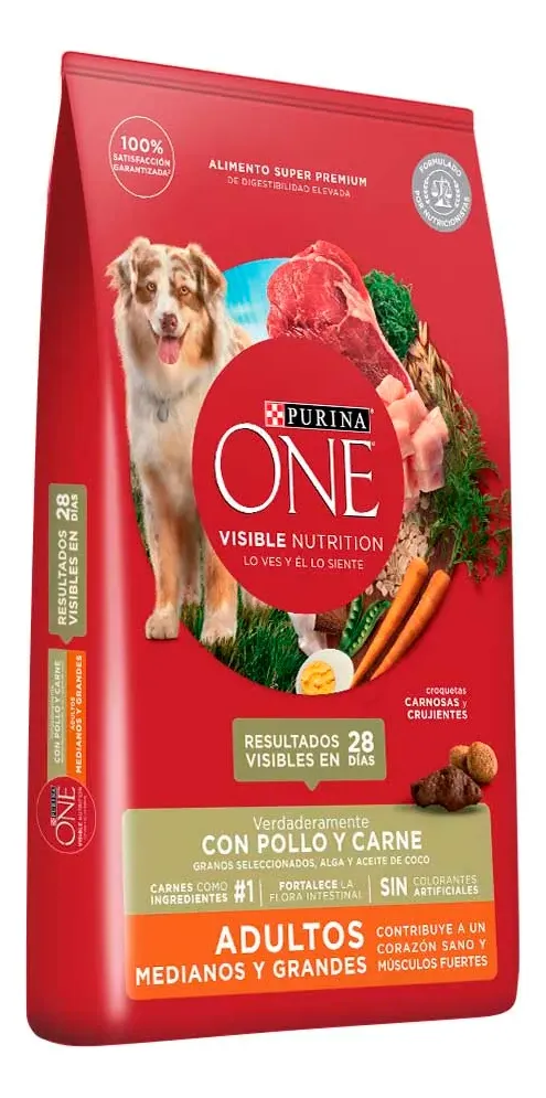 Alimento para Perros Purina One Mediano y Grande Carne x6Kg
