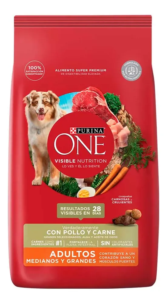 Alimento para Perros Purina One Mediano y Grande Carne x6Kg