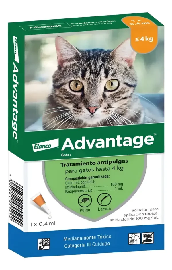 Pipeta Antipulgas para Gatos Advantage Hasta 4 Kg Combo x2