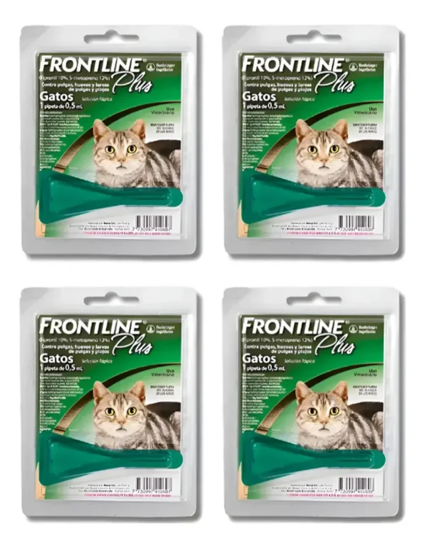 Pipeta Antipulgas y Garrapatas para Gatos Frontline Plus 1 a 8 Kg Combo x4