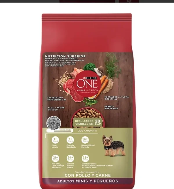 Alimento para Perros Purina One Adulto Mini Carne x2Kg