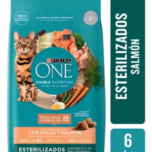 Alimento para Gatos Purina One Esterilizados Pollo y Salmón x6Kg