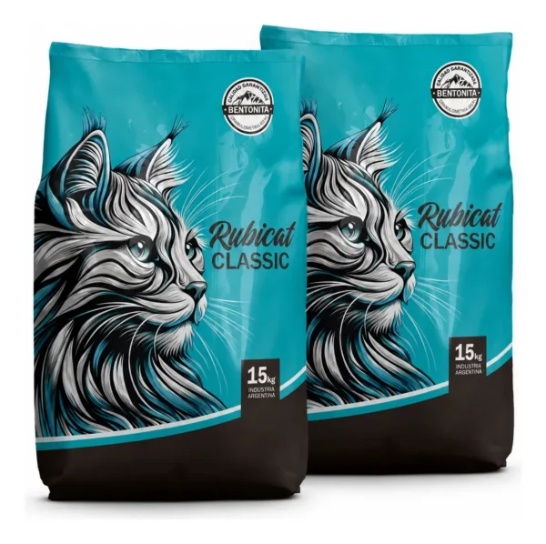 Arena Sanitaria para Gatos Rubicat Classic Aglutinante Pack 2x15kg