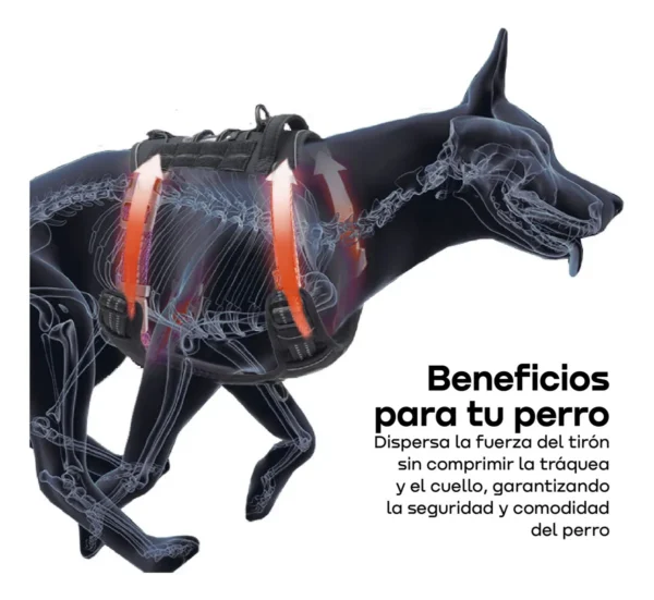 Arnés Pretal Táctico para Perros Anti Tirones Waggs Talle S