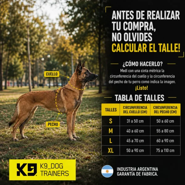 Arnés Pretal H Táctico para Perros Reforzado Anti Tirones K9