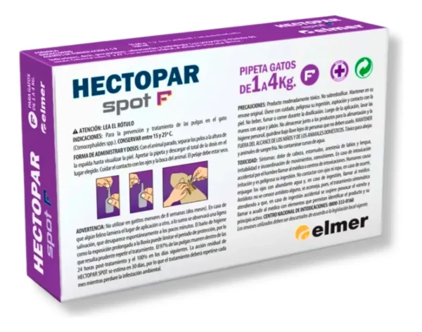Pipeta Antipulgas para Gatos Hectopar Spot Elmer Hasta 4 Kg Combo x2