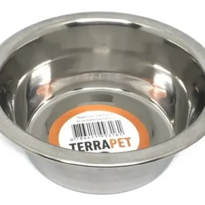 Comedero Cazuela de Acero Inoxidable para Perros y Gatos Terrapet 400ml
