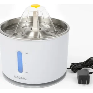 Fuente de Agua Recirculante para Perros y Gatos Gadnic 2.4L con Luz LED