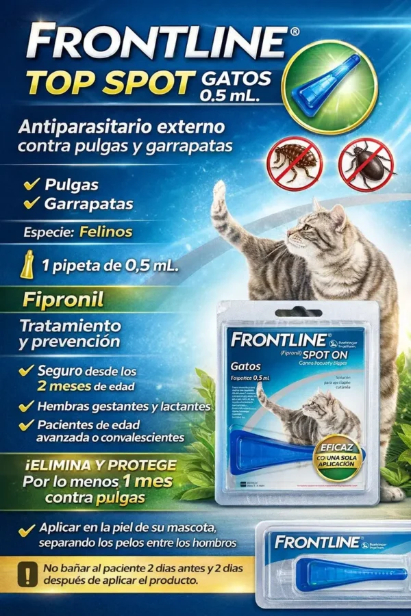 Pipeta Antipulgas para Gatos Frontline Spot On 0,5 ml