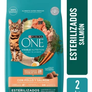 Alimento para Gatos Purina One Esterilizados Salmón x2Kg