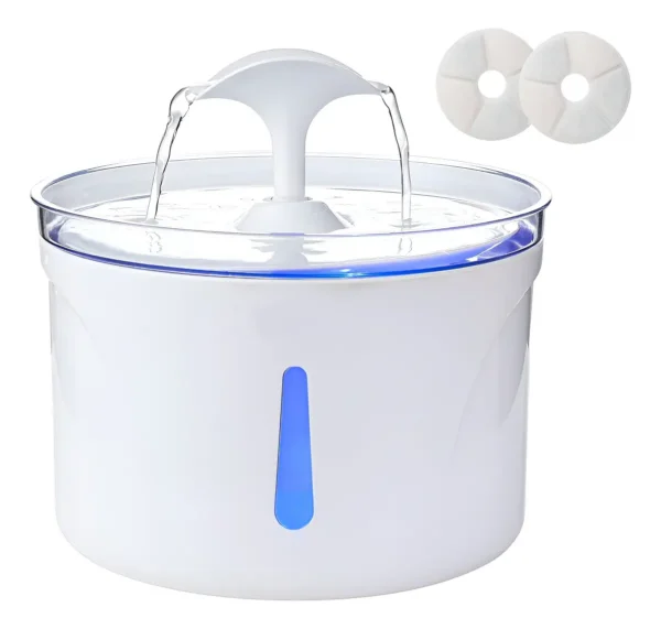 Bebedero para Gatos con Luz Led Fuente de Agua 2.5 Litros USB