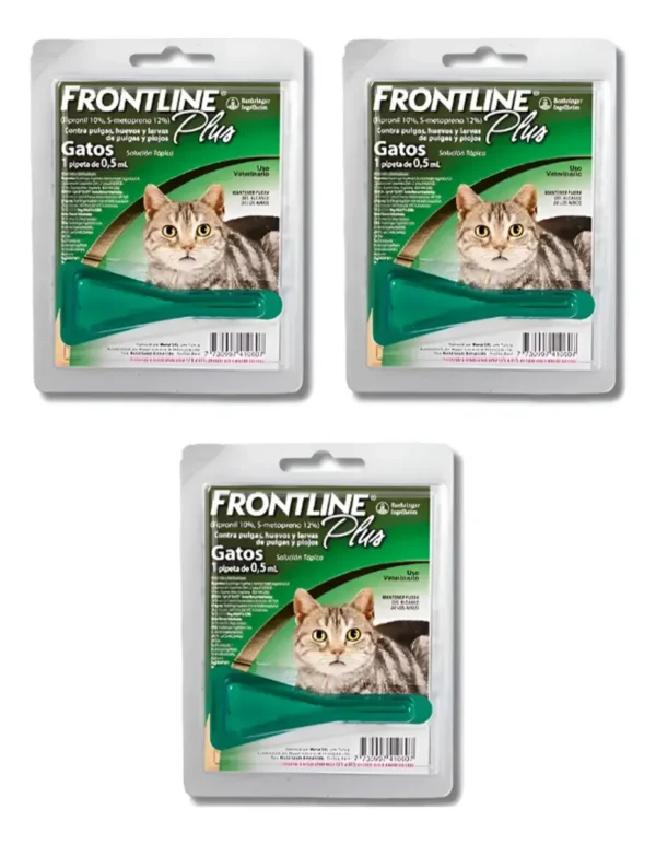 Pipeta Antipulgas y Garrapatas para Gatos Frontline Plus 1 a 8 Kg Combo x3