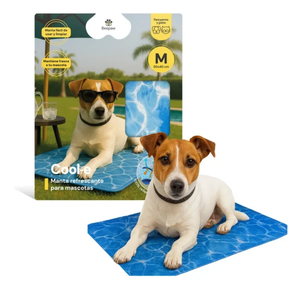Manta Refrigerante para Perros Beepaw Cool-E Verano Talle Medium Azul Premium