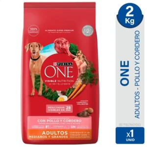 Alimento para Perros Purina One Adulto Medianos/Grandes Pollo y Cordero x2Kg
