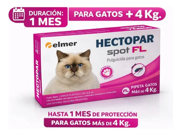 Pipeta Antipulgas para Gatos Hectopar Spot Elmer +4 Kg