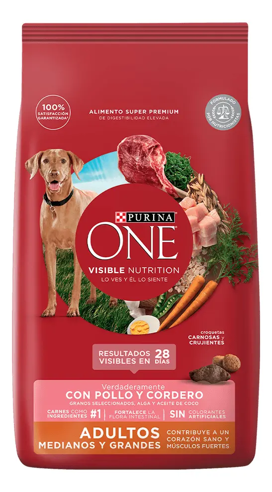 Alimento para Perros Purina One Adulto Medianos/Grandes Pollo y Cordero x6Kg