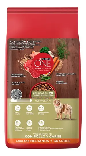 Alimento para Perros Purina One Adulto Medianos/Grandes Pollo y Carne x2Kg