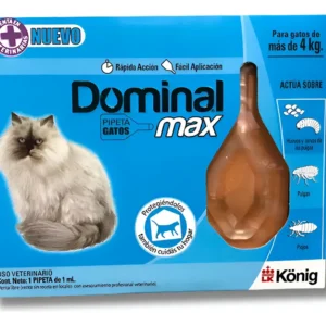 Pipeta Antipulgas para Gatos Dominal Max Konig +4 Kg Piojos y Larvas