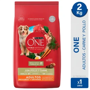 Alimento para Perros Purina One Adulto Medianos/Grandes Pollo y Carne x2Kg