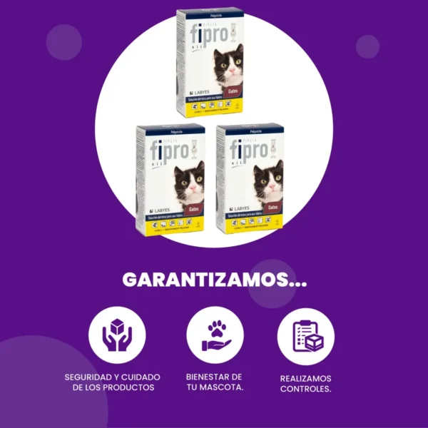 Pipeta Antipulgas para Gatos Fipro Labyes 1 a 8 Kg Combo x3