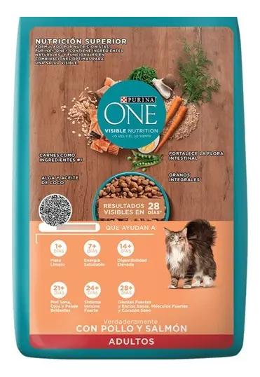 Alimento para Gatos Purina One Pollo y Salmón Adultos x2Kg